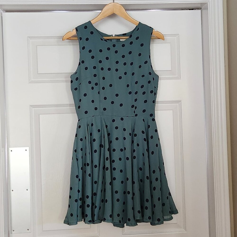 Maison Jules Dress Fit & Flare Cutesy Porka Dot Dress